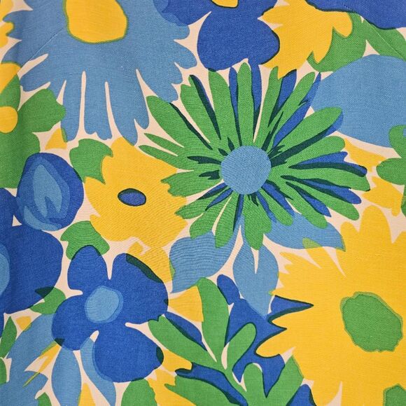 J. Crew Linen Sheath Dress Retro Floral with Straps Women's Size 8 - Picture 9 of 10